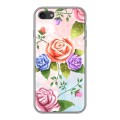 Дизайнерский силиконовый с усиленными углами чехол для Iphone 7 Романтик цветы