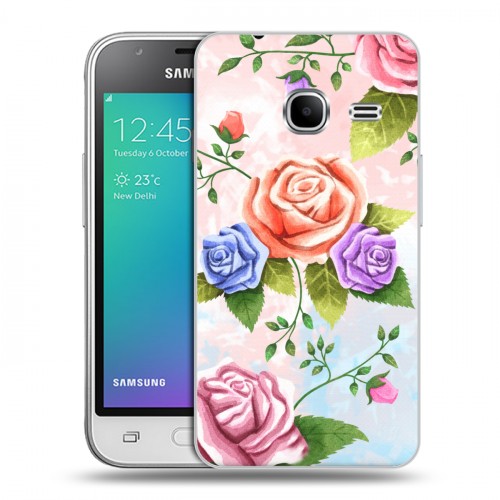 Дизайнерский силиконовый чехол для Samsung Galaxy J1 mini (2016) Романтик цветы