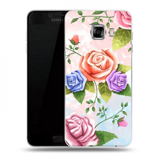 Дизайнерский пластиковый чехол для Samsung Galaxy C5 Романтик цветы