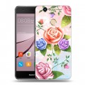 Дизайнерский силиконовый с усиленными углами чехол для Huawei Nova Романтик цветы