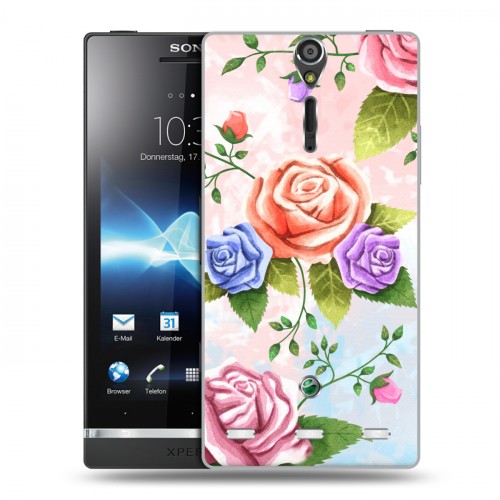 Дизайнерский пластиковый чехол для Sony Xperia S Романтик цветы