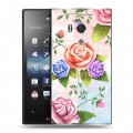 Дизайнерский пластиковый чехол для Sony Xperia acro S Романтик цветы