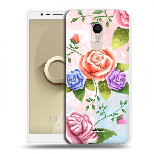 Дизайнерский силиконовый чехол для Alcatel 3C Романтик цветы