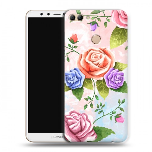 Дизайнерский пластиковый чехол для Huawei Y9 (2018) Романтик цветы