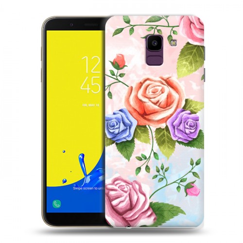 Дизайнерский пластиковый чехол для Samsung Galaxy J6 Романтик цветы