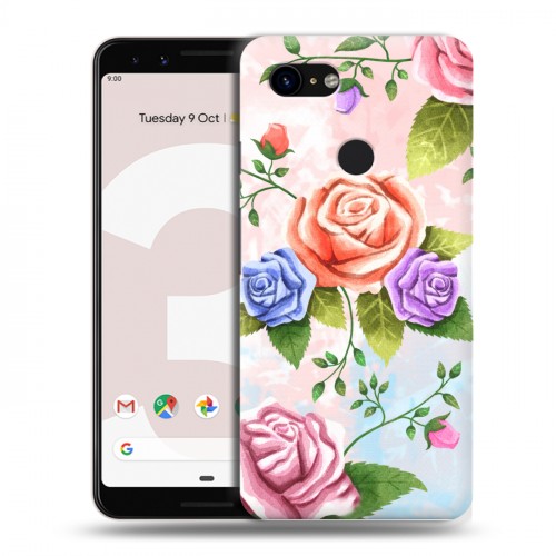 Дизайнерский пластиковый чехол для Google Pixel 3 Романтик цветы