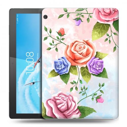 Дизайнерский силиконовый чехол для Lenovo Tab M10 Романтик цветы