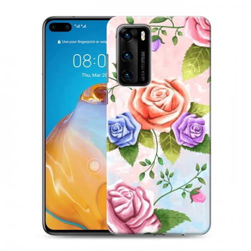 Дизайнерский пластиковый чехол для Huawei P40 Романтик цветы