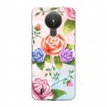Дизайнерский силиконовый с усиленными углами чехол для Nokia 1.4 Романтик цветы