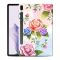 Дизайнерский пластиковый чехол для Samsung Galaxy Tab S7 FE Романтик цветы