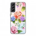 Дизайнерский силиконовый чехол для Samsung Galaxy S21 FE Романтик цветы
