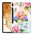 Дизайнерский силиконовый чехол для Samsung Galaxy Tab S8 Plus Романтик цветы