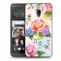 Дизайнерский пластиковый чехол для HTC Desire 700 Романтик цветы