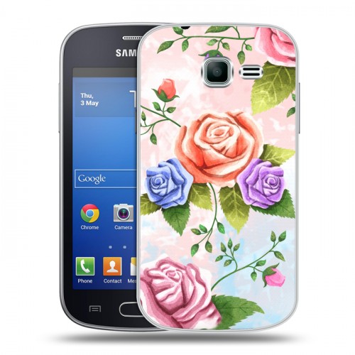 Дизайнерский пластиковый чехол для Samsung Galaxy Trend Lite Романтик цветы