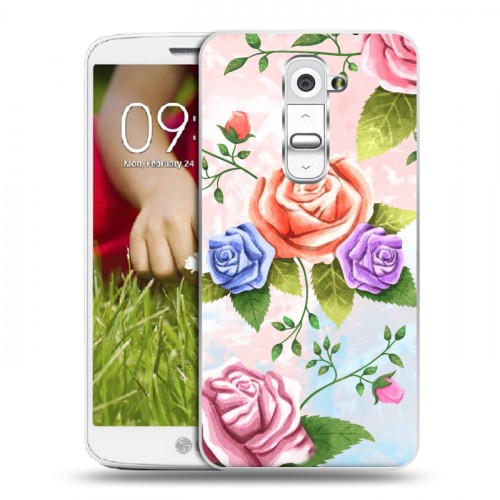 Дизайнерский пластиковый чехол для LG Optimus G2 mini Романтик цветы