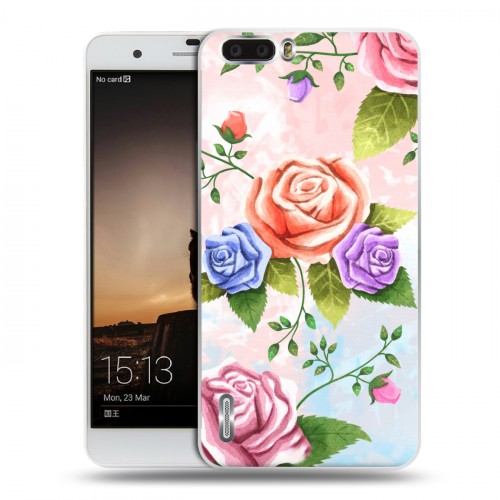 Дизайнерский пластиковый чехол для Huawei Honor 6 Plus Романтик цветы