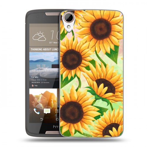 Дизайнерский силиконовый чехол для HTC Desire 828 Романтик цветы