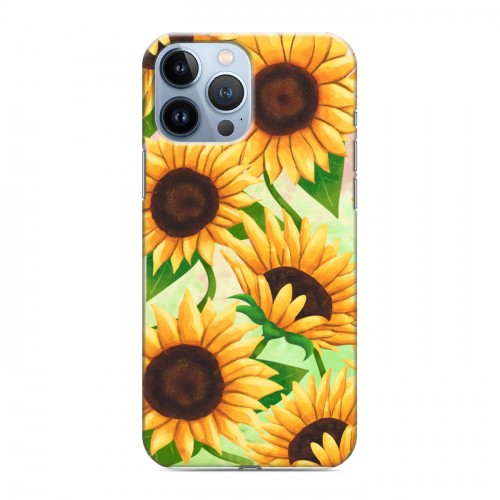 Дизайнерский силиконовый чехол для Iphone 13 Pro Max Романтик цветы