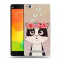 Дизайнерский пластиковый чехол для Xiaomi Mi4i Животные с цветами
