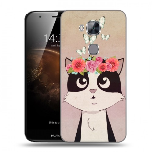 Дизайнерский пластиковый чехол для Huawei G8 Животные с цветами
