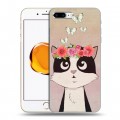 Дизайнерский силиконовый чехол для Iphone 7 Plus / 8 Plus Животные с цветами