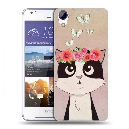 Дизайнерский пластиковый чехол для HTC Desire 830 Животные с цветами