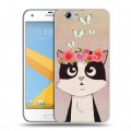 Дизайнерский пластиковый чехол для HTC One A9S Животные с цветами