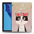 Дизайнерский силиконовый чехол для Huawei MediaPad T5 Животные с цветами