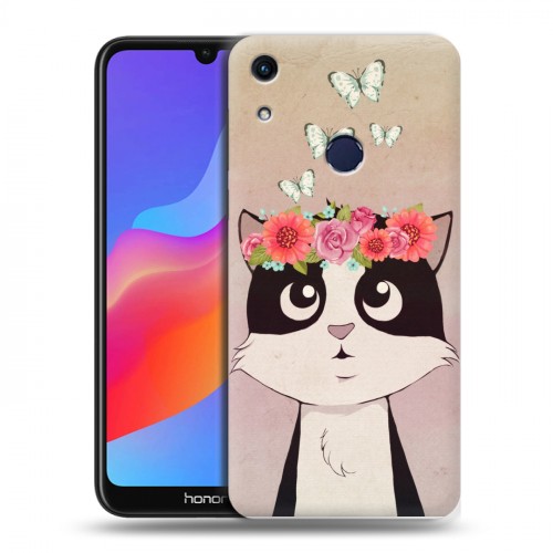 Дизайнерский пластиковый чехол для Huawei Honor 8A Животные с цветами