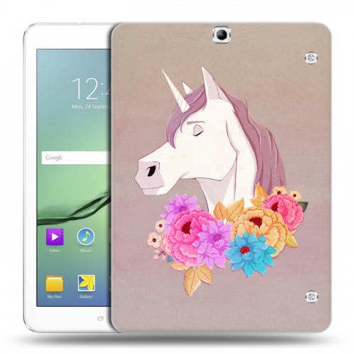 Дизайнерский силиконовый чехол для Samsung Galaxy Tab S2 9.7 Животные с цветами