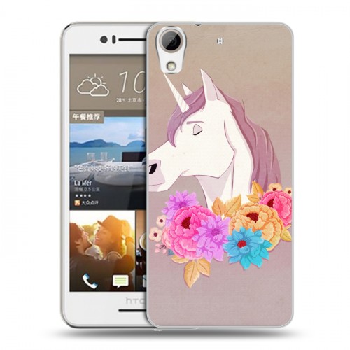 Дизайнерский пластиковый чехол для HTC Desire 728 Животные с цветами