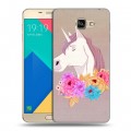 Дизайнерский силиконовый чехол для Samsung Galaxy A9 Животные с цветами