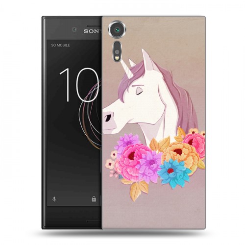 Дизайнерский пластиковый чехол для Sony Xperia XZs Животные с цветами