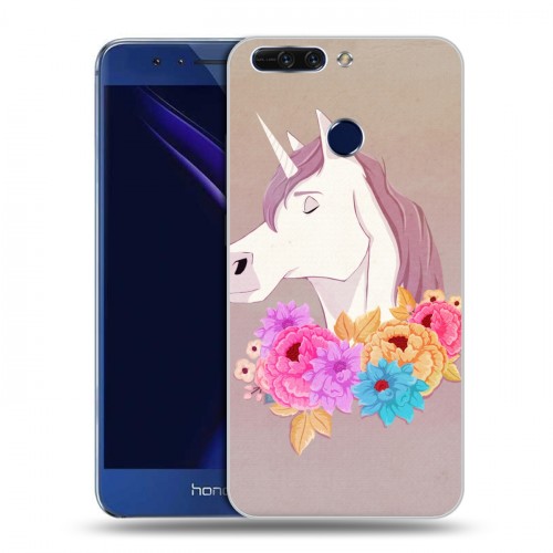 Дизайнерский пластиковый чехол для Huawei Honor 8 Pro Животные с цветами