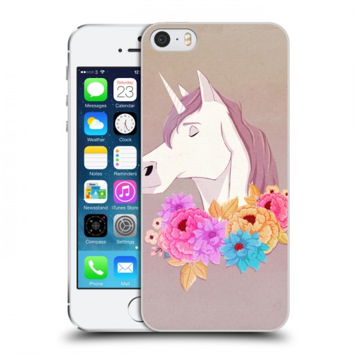 Дизайнерский пластиковый чехол для Iphone 5s Животные с цветами