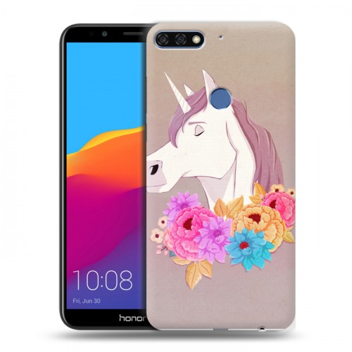 Дизайнерский пластиковый чехол для Huawei Honor 7C Pro Животные с цветами