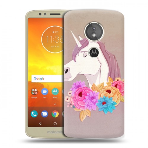 Дизайнерский пластиковый чехол для Motorola Moto E5 Животные с цветами