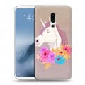 Дизайнерский силиконовый чехол для Meizu 16th Plus Животные с цветами