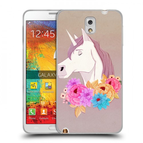 Дизайнерский пластиковый чехол для Samsung Galaxy Note 3 Животные с цветами