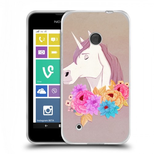 Дизайнерский пластиковый чехол для Nokia Lumia 530 Животные с цветами
