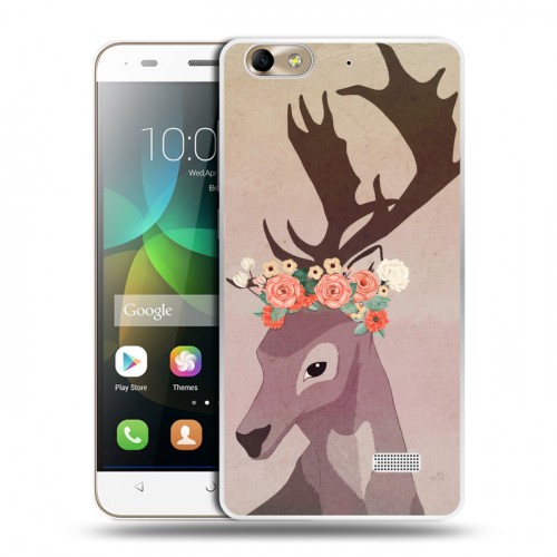 Дизайнерский пластиковый чехол для Huawei Honor 4C Животные с цветами