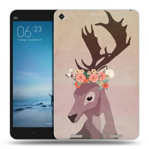 Дизайнерский силиконовый чехол для Xiaomi Mi Pad 2 Животные с цветами