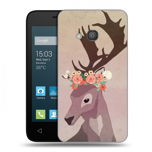 Дизайнерский силиконовый чехол для Alcatel One Touch Pixi 4 (4) Животные с цветами