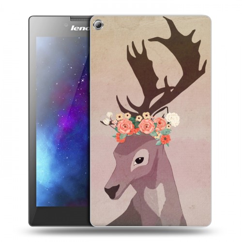 Дизайнерский силиконовый чехол для Lenovo Tab 2 A7-20 Животные с цветами