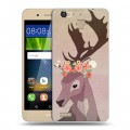 Дизайнерский пластиковый чехол для Huawei GR3 Животные с цветами