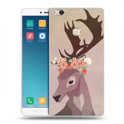 Дизайнерский пластиковый чехол для Xiaomi Mi Max 2 Животные с цветами