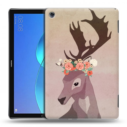 Дизайнерский силиконовый чехол для Huawei MediaPad M5 Lite Животные с цветами