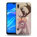 Дизайнерский пластиковый чехол для Huawei Y6 (2019) Животные с цветами