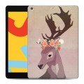 Дизайнерский силиконовый чехол для Ipad 10.2 (2019) Животные с цветами