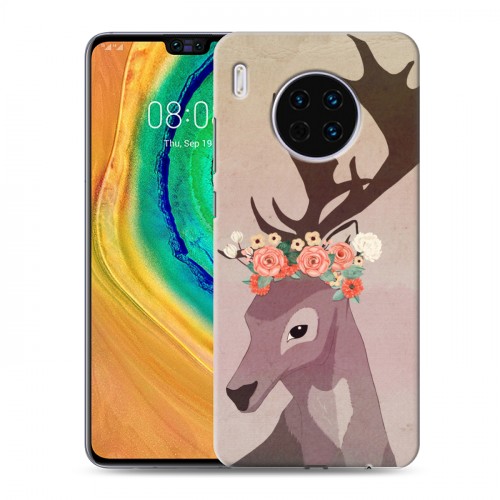 Дизайнерский пластиковый чехол для Huawei Mate 30 Животные с цветами